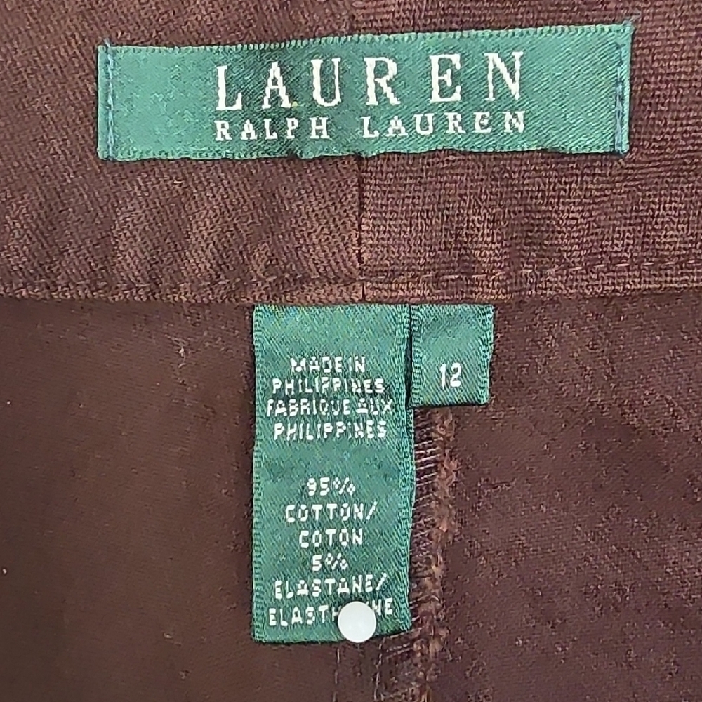 Lauren Ralph Lauren Dark Brown Straight Leg Pant Women‎ Sz 12 H3 2025278 - Picture 2 of 11